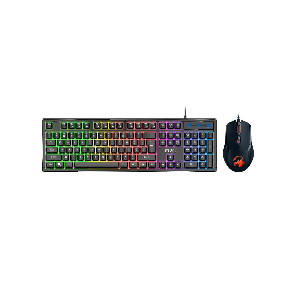 GENIUS - Kit Gamer Teclado Mouse Genius GX Scorpion KM-GX6 RGB 19 Teclas Black
