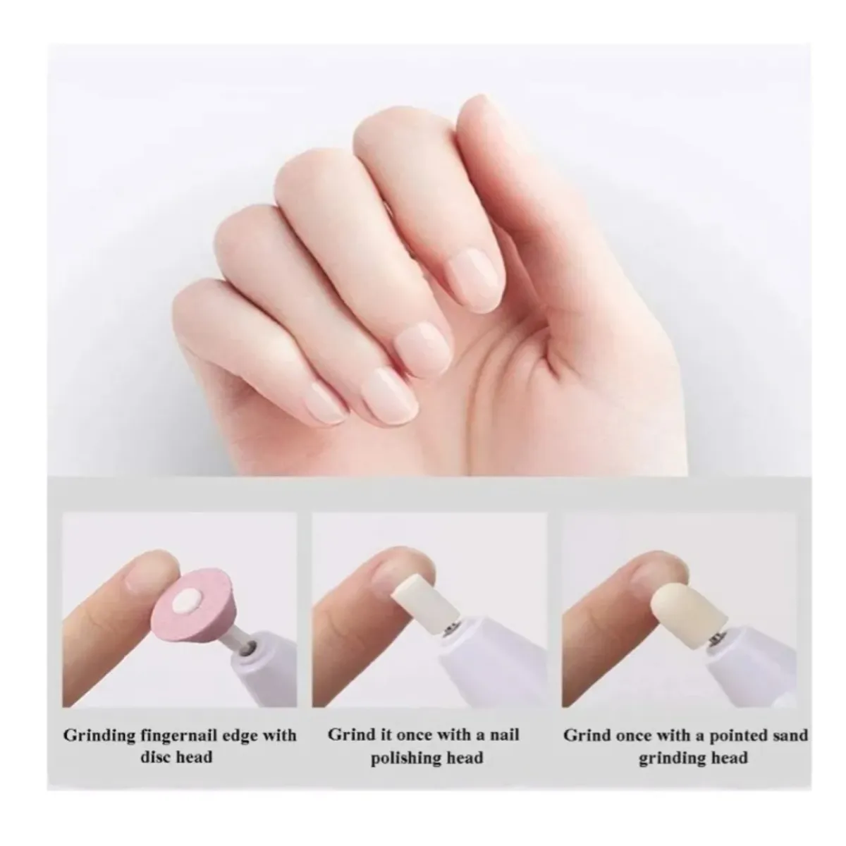 OEM - Kit Pulidor De Uñas Recargable + 5 Limas Manicure Pedicure