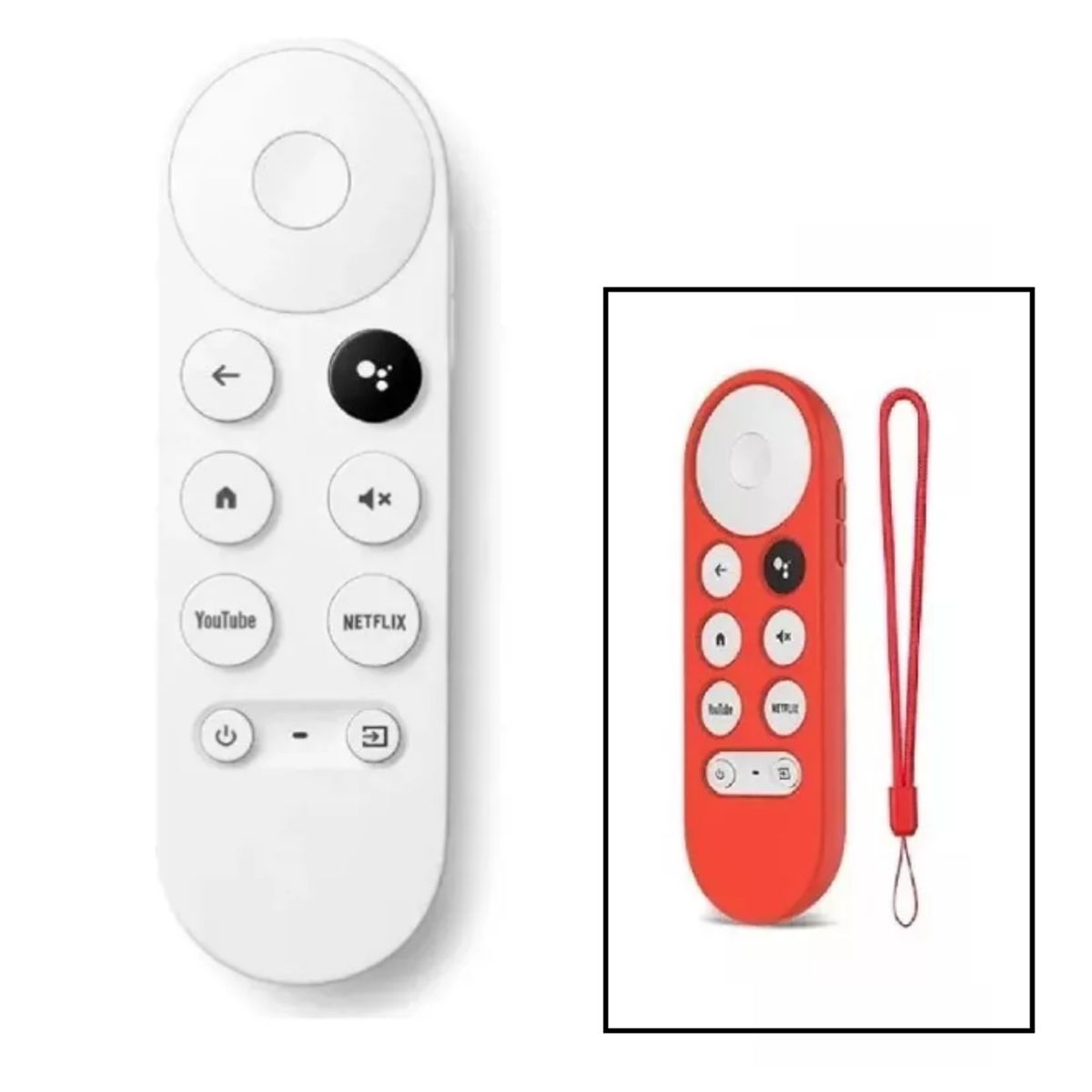 GENERICO - Control remoto generico para chromecast 4 google tv + funda roja