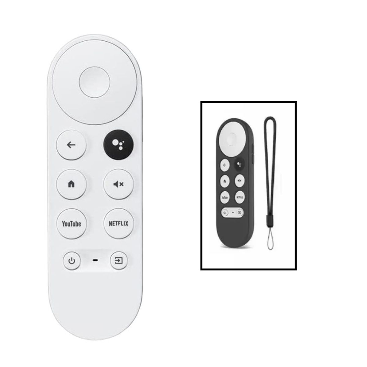 GENERICO - Control remoto generico para chromecast 4 google tv + funda negra