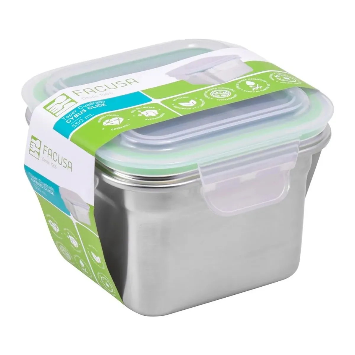 FACUSA - Taper de Acero Inox Cuadrado De 550Ml - Facusa