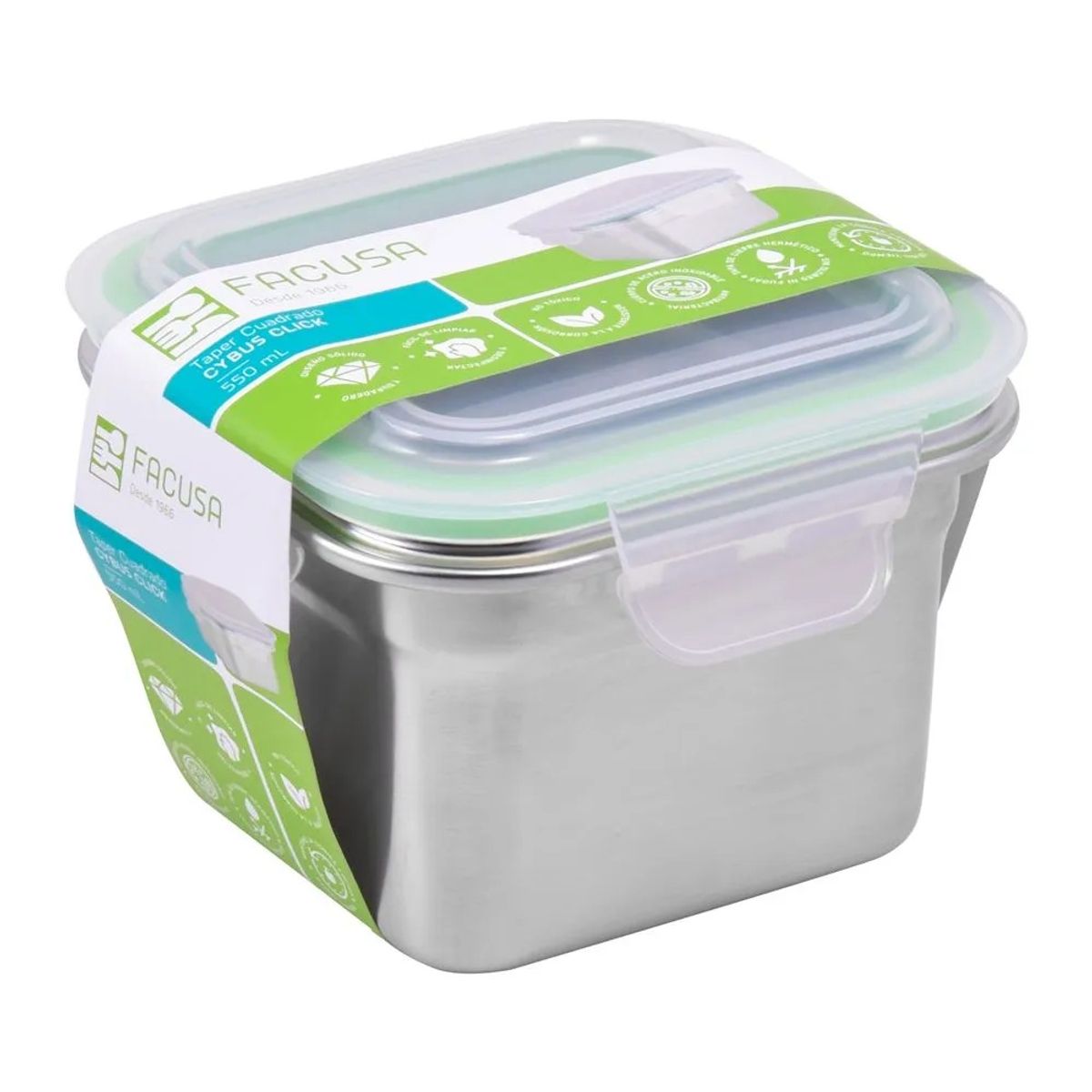 FACUSA - Taper de Acero Inox Cuadrado De 550Ml - Facusa