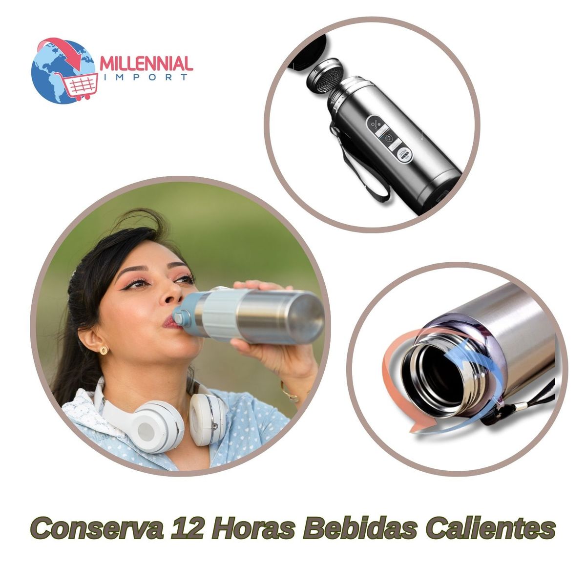 GENERICO - Termo Tomatodo de Acero Inoxidable 800 ml Mujer