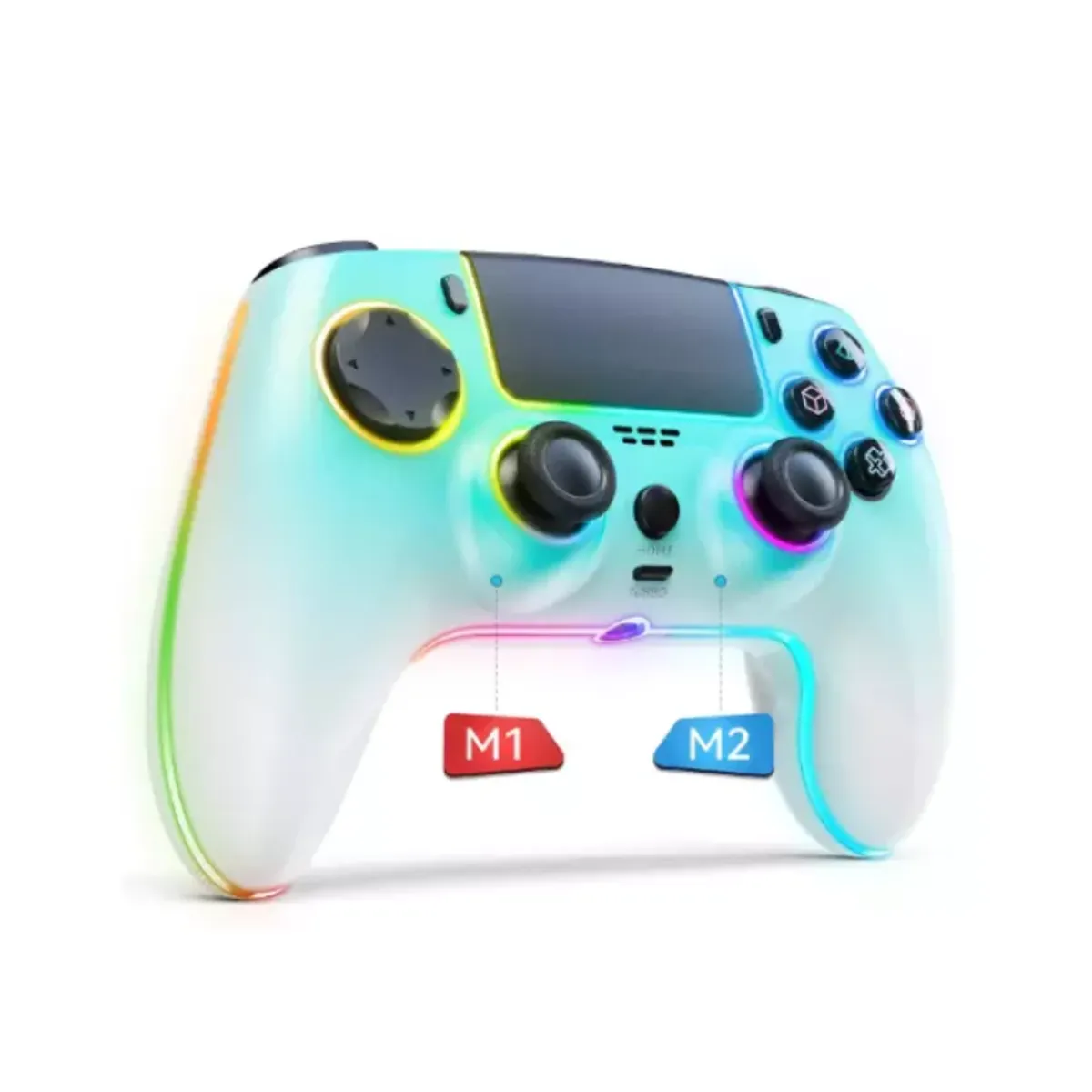 SEISA - Mando Joystick Compatible Ps4 Ps3 Android Pc Recargable Celeste