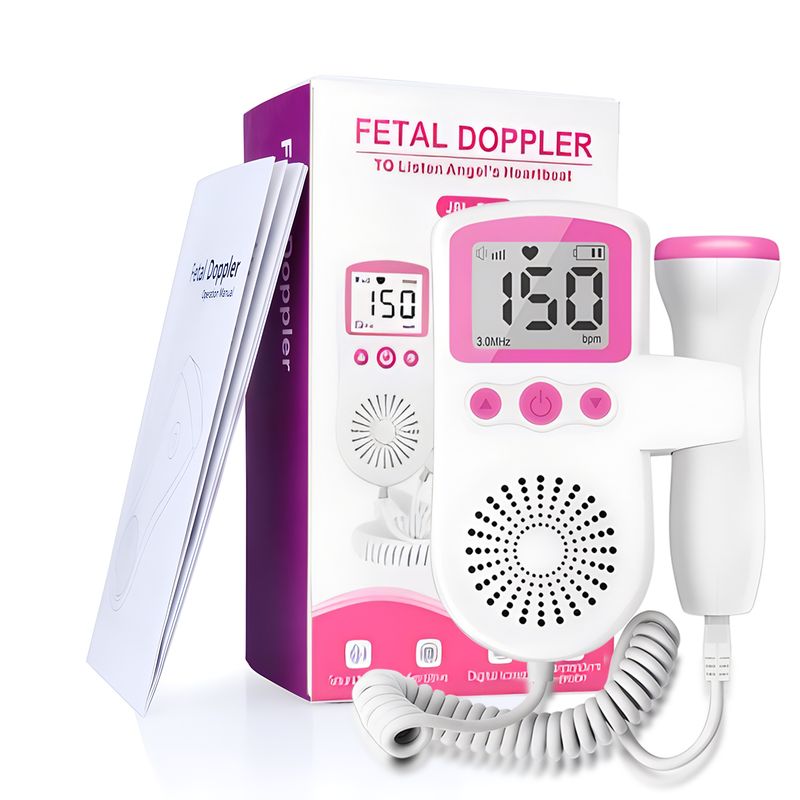 GENERICO - Doppler Fetal ritmo cardiaco prenatal embarazo bebe T501 - Rosado - Hosal