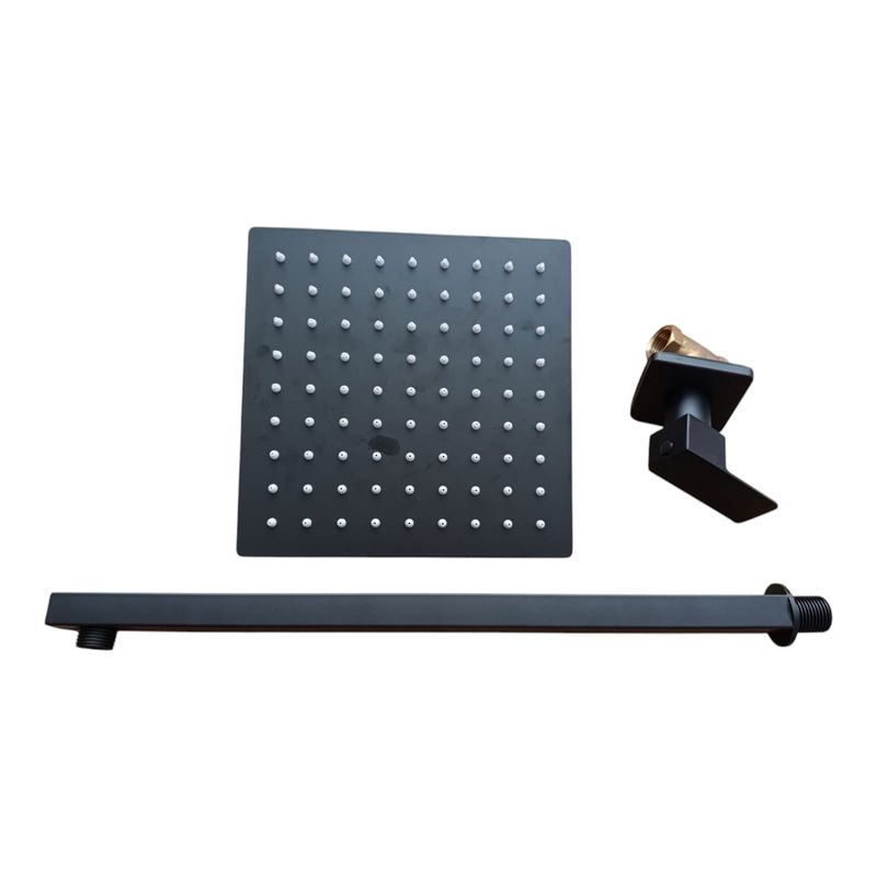 APACHE - COMBO Set Llave de Ducha + Cabezal Ducha 20cm Acero Negro Mate