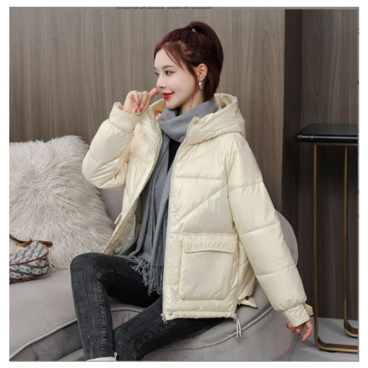 GENERICO - Casaca Abrigo Acolchada Mujer High Quality Holografico tipo Puffer