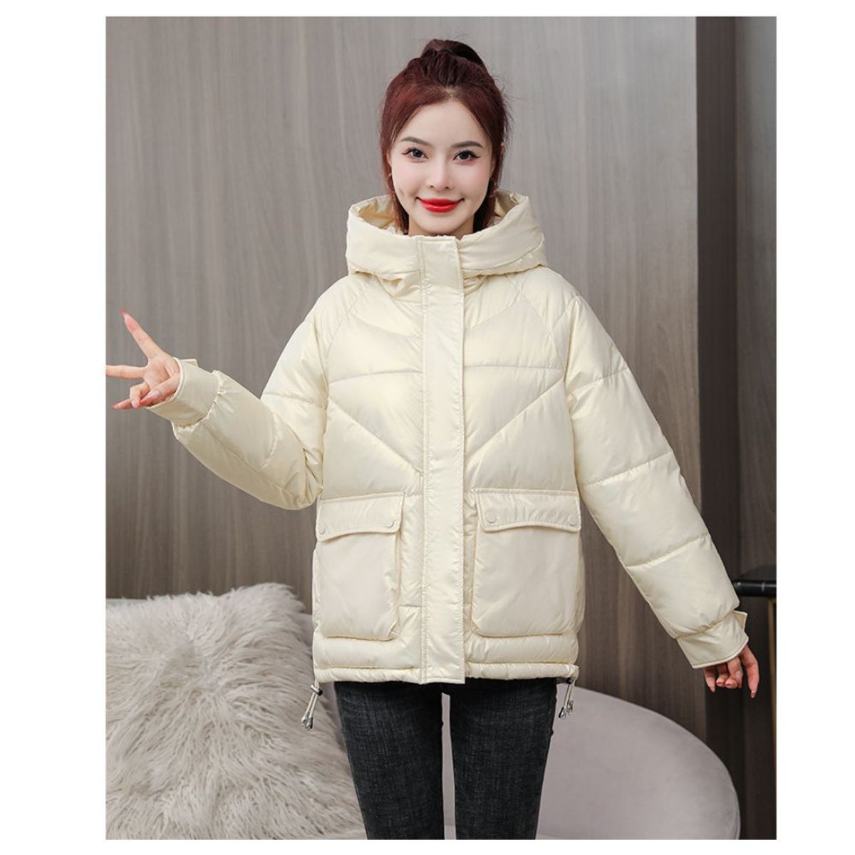 GENERICO - Casaca Abrigo Acolchada Mujer High Quality Holografico tipo Puffer