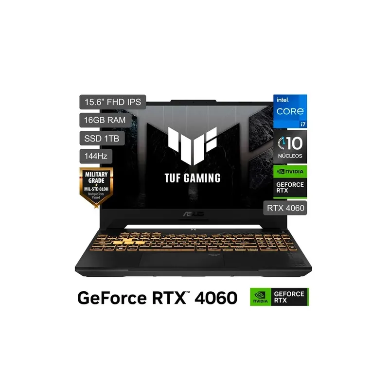 ASUS - ASUS TUF GAMING FX507W-LP142 INTEL COREI7-13620H 16GB 1TB SSD 8GB VIDEO RTX 4060 15.6 FHD FREEDOS
