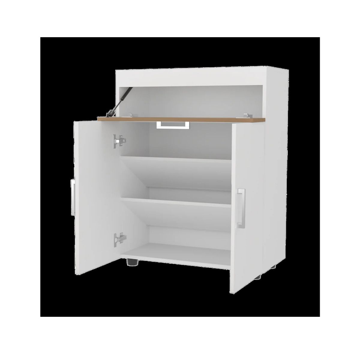 R&R MUEBLES - Zapatera Moderna Sun Blanco 3 Puertas R&R MUEBLES