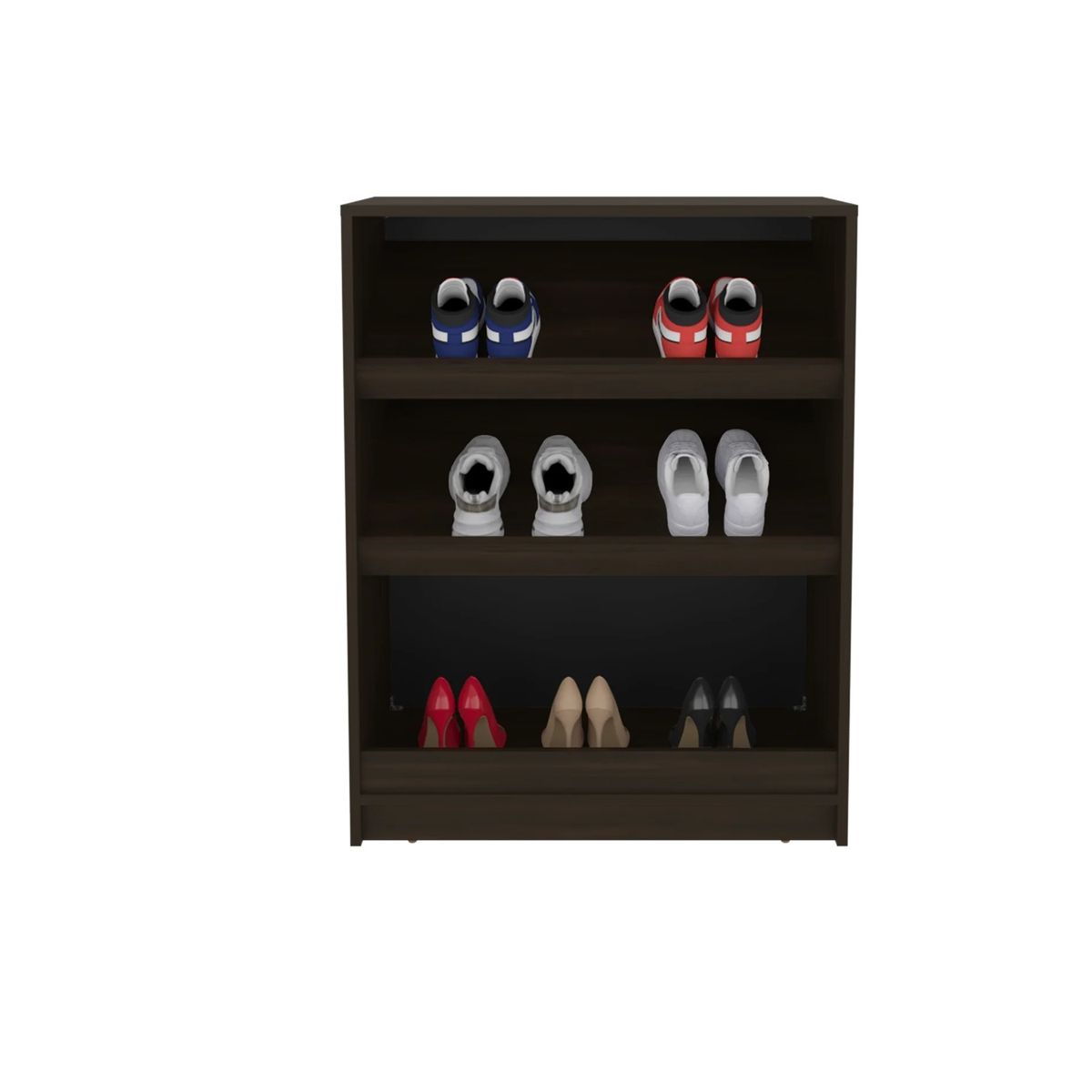 R&R MUEBLES - Zapatera Abierta Moderna Sank Marrón R&R MUEBLES