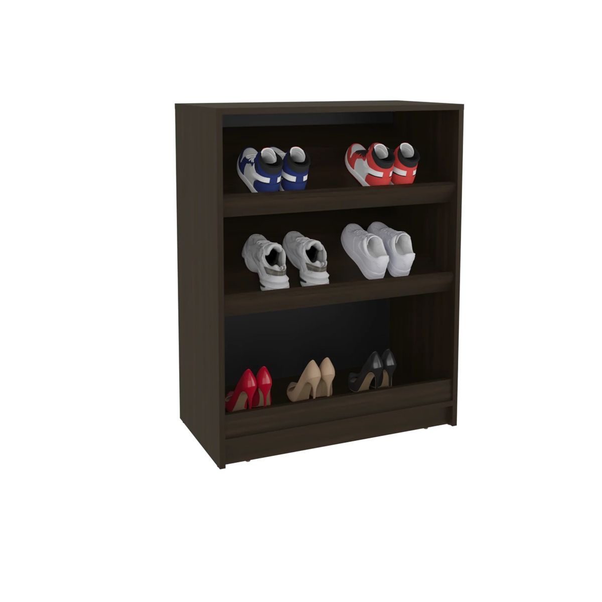 R&R MUEBLES - Zapatera Abierta Moderna Sank Marrón R&R MUEBLES