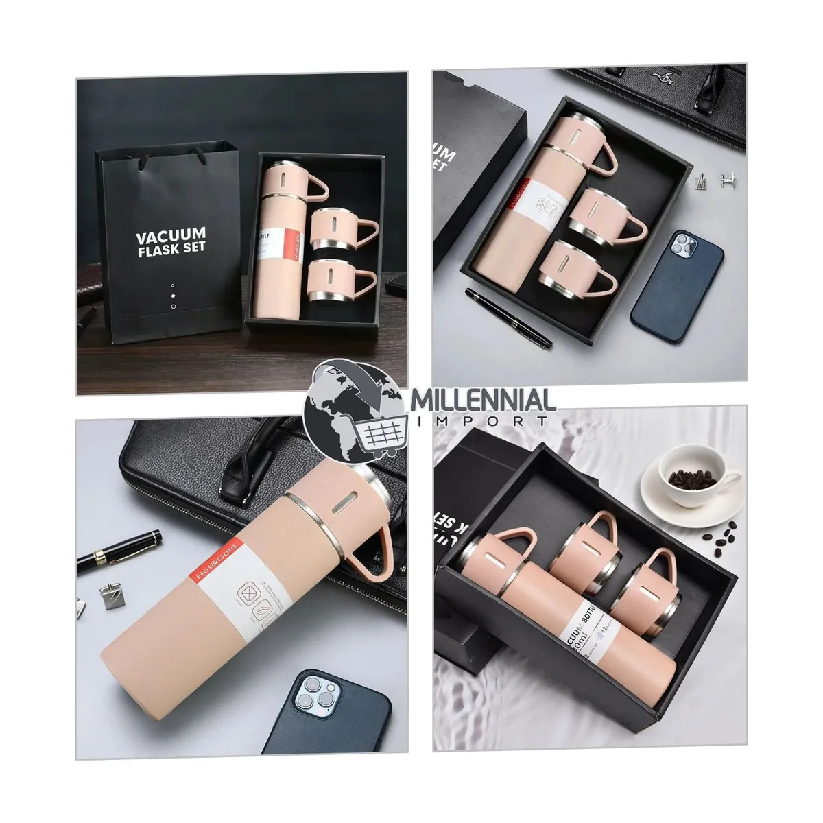 GENERICO - Termo con Tazas de Regalo para Oficina o Trabajo color Mujer