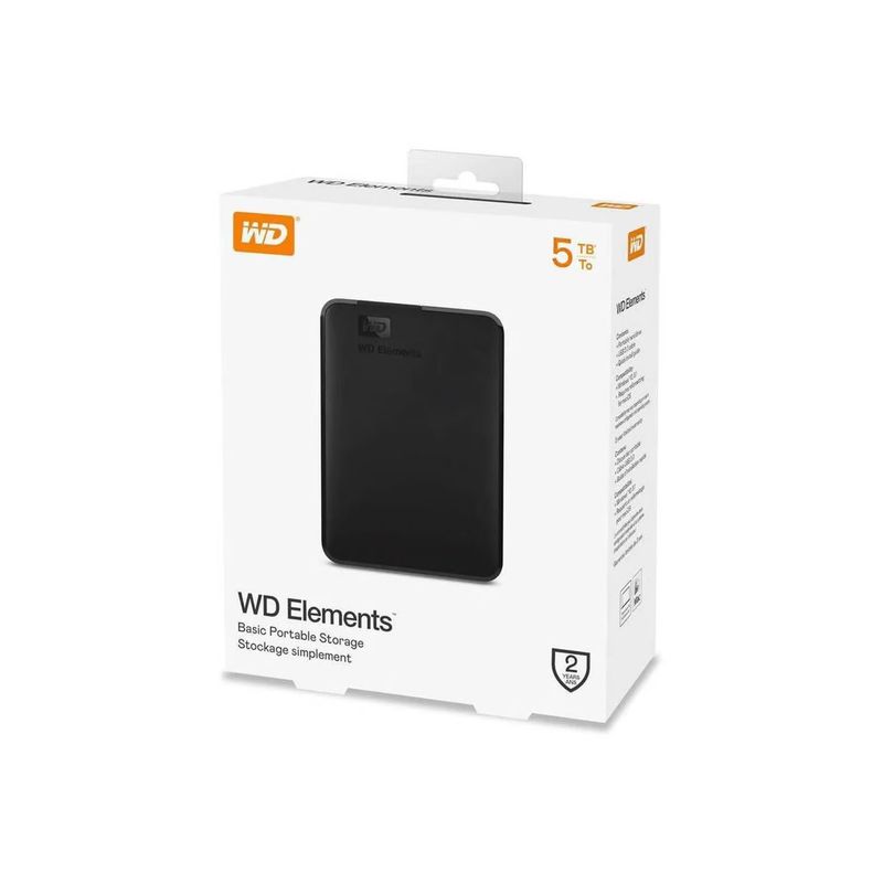 WESTERN DIGITAL - Disco Duro Externo 5 TB Western Digital Elements