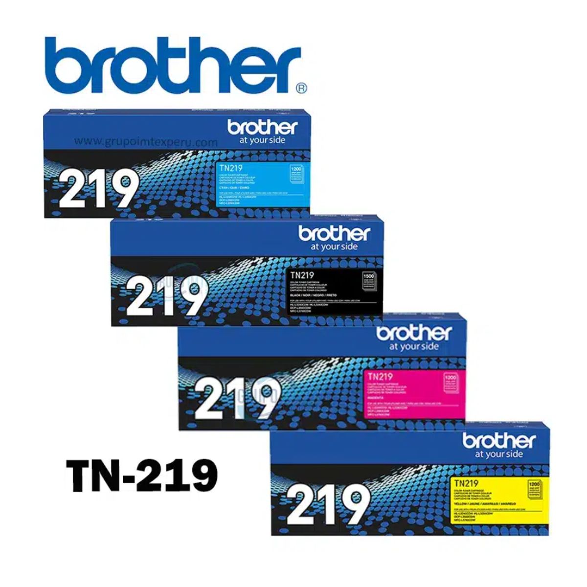 BROTHER - KIT x 4 TONER BROTHER TN-219 NEGRO y COLORES ORIGINAL