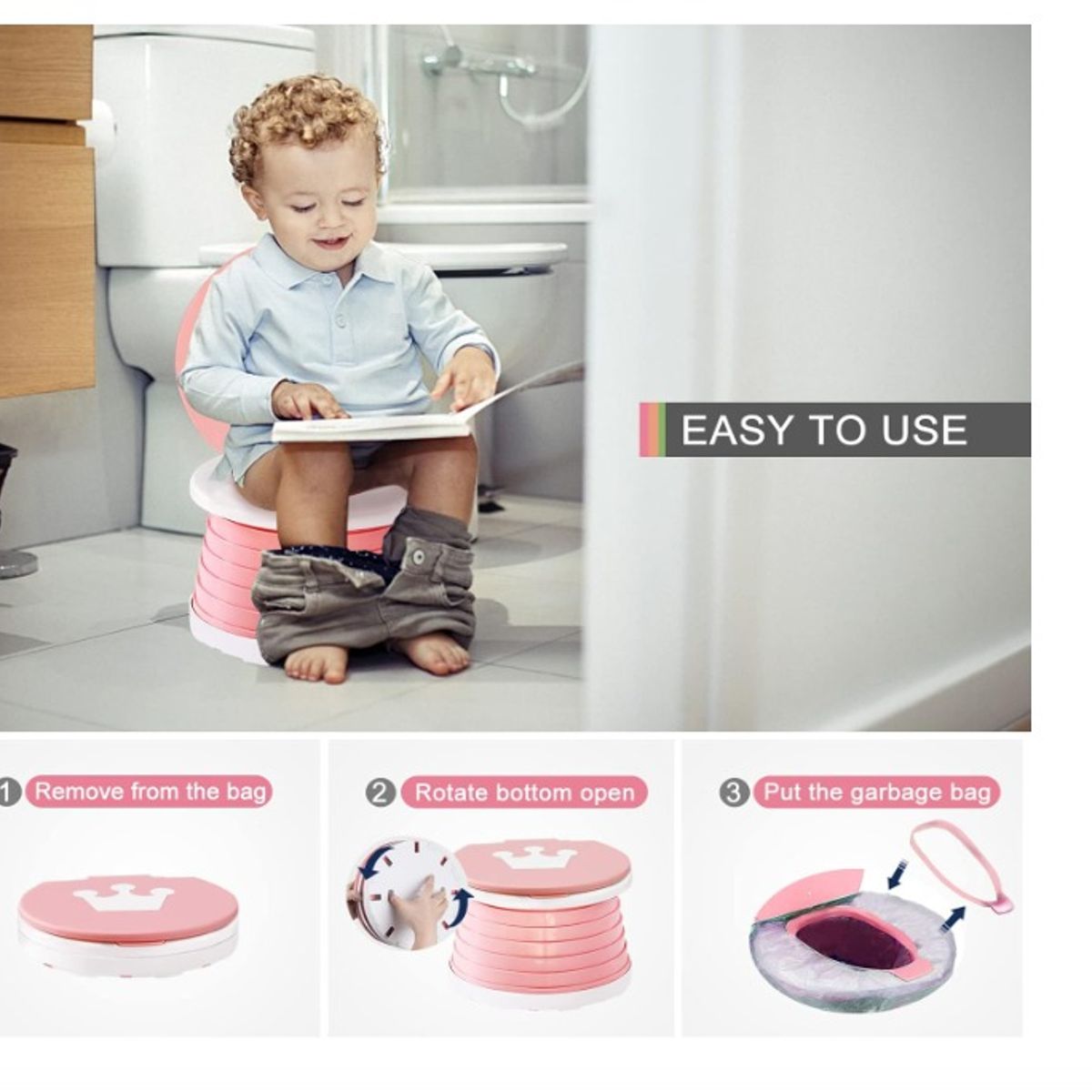 GENERICO - inodoro plegable de viaje para niños 3 en 1