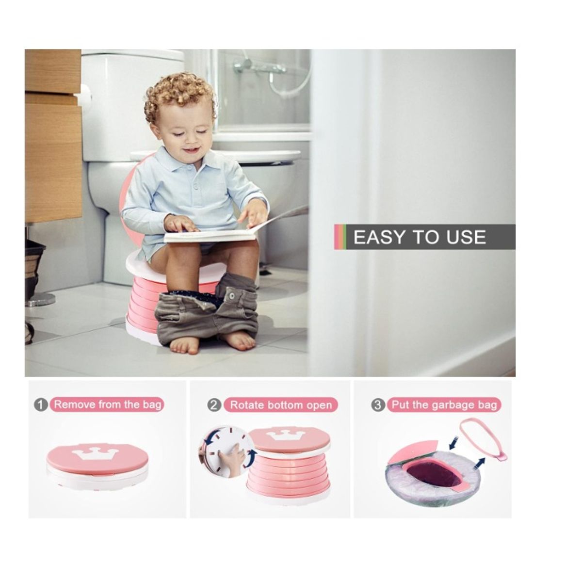 GENERICO - inodoro plegable de viaje para niños 3 en 1