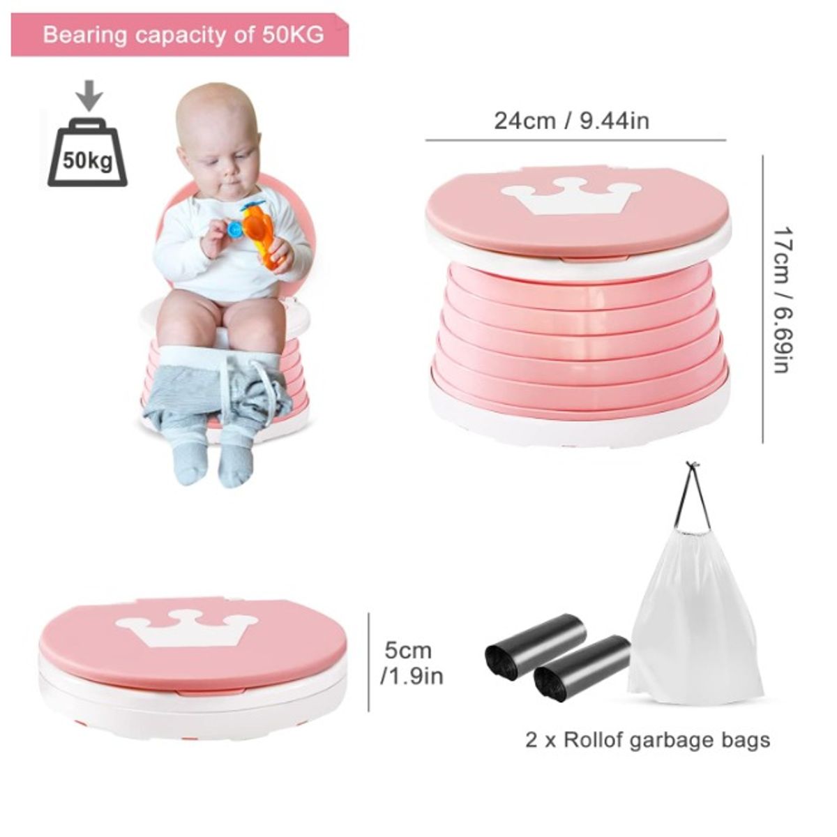 GENERICO - inodoro plegable de viaje para niños 3 en 1