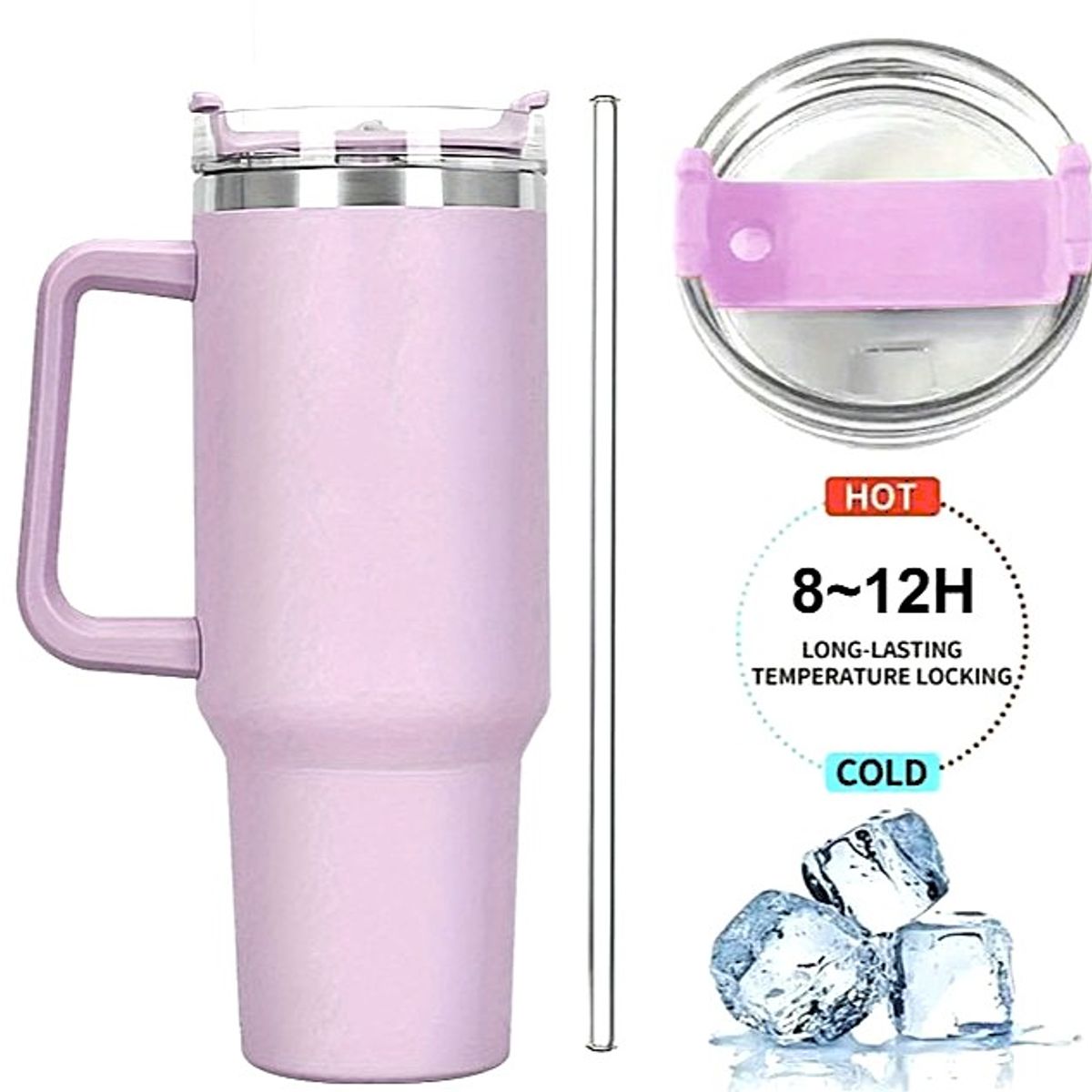 GENERICO - VASO TERMO GIGANTE PARA CARRO 1.1L  - LILA