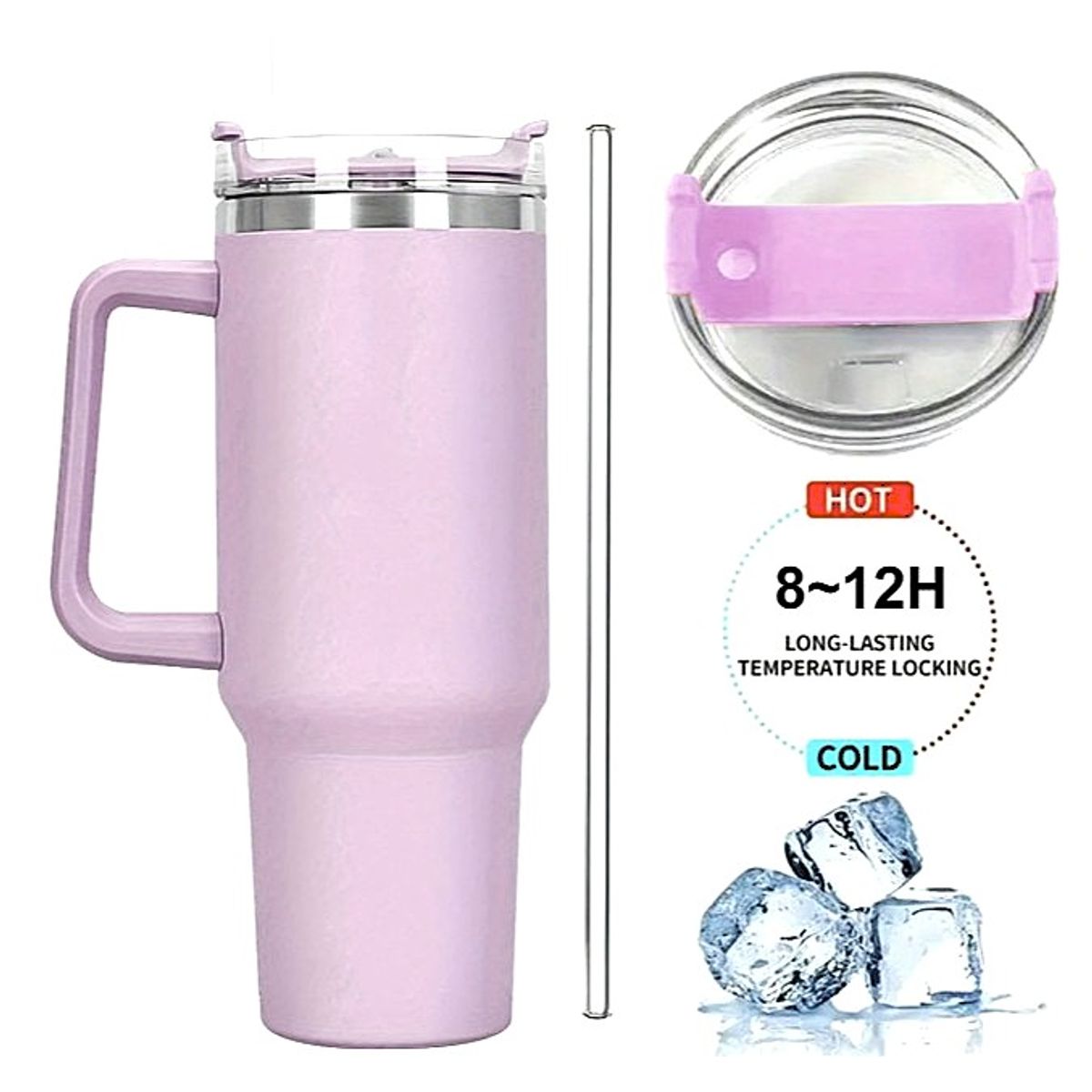 GENERICO - VASO TERMO GIGANTE PARA CARRO 1.1L  - LILA