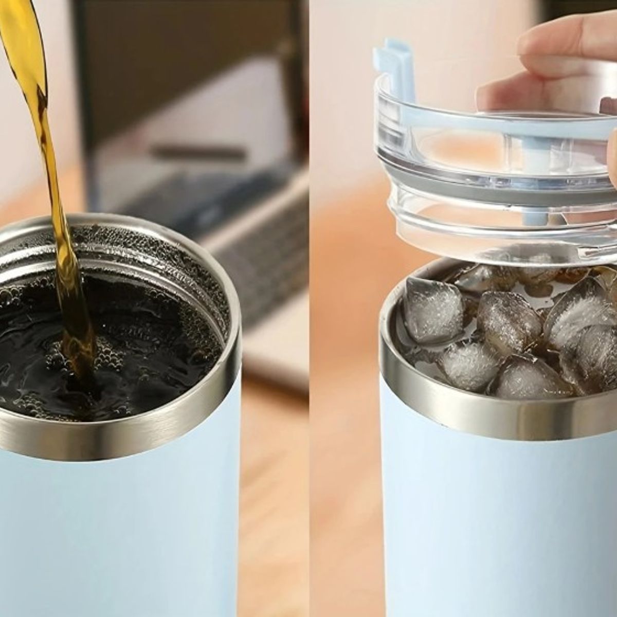 GENERICO - VASO TERMO GIGANTE PARA CARRO 1.1L  - AMARILLO