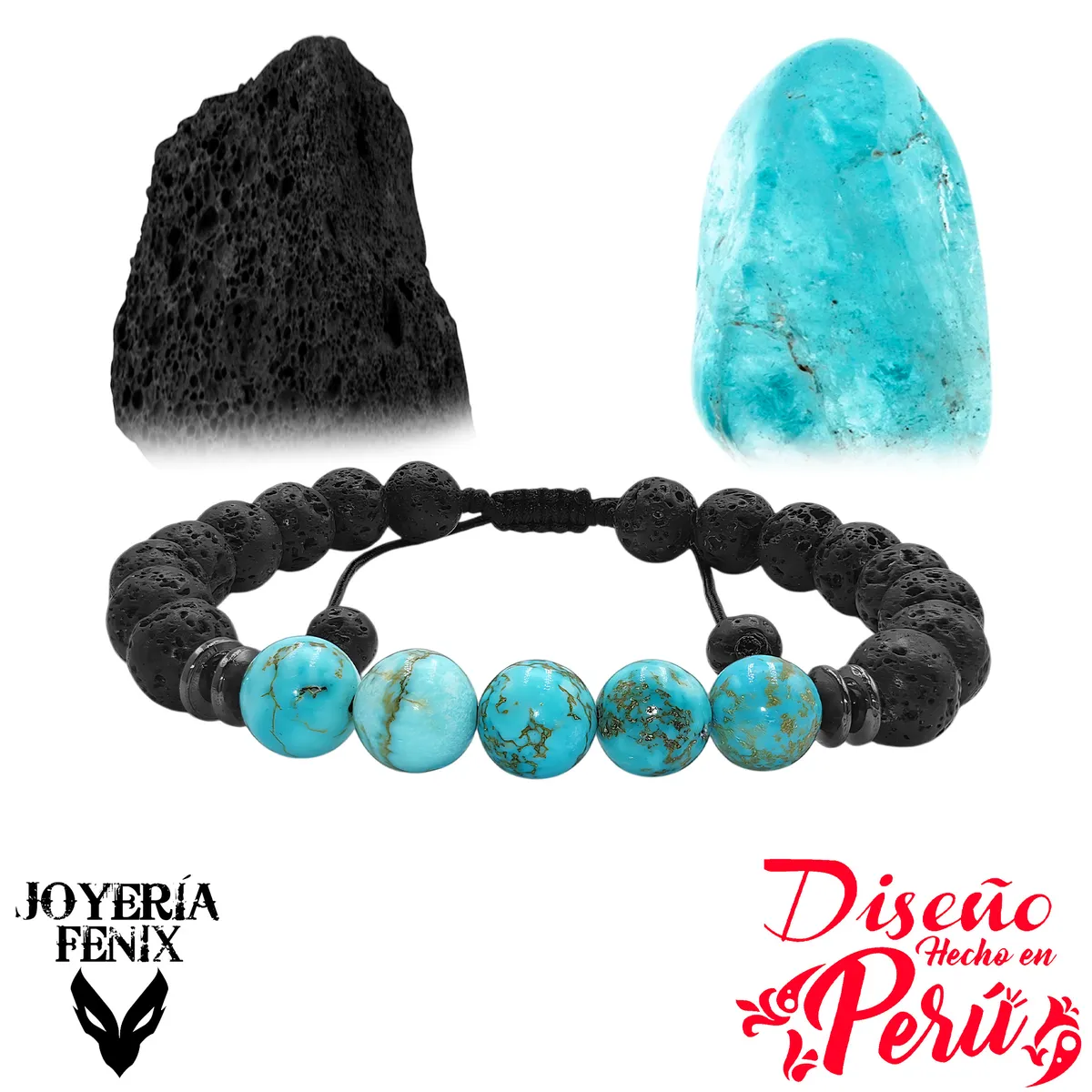 JOYERIA FENIX - Pulsera Doble Protección Volcánica- Joyería Fenix
