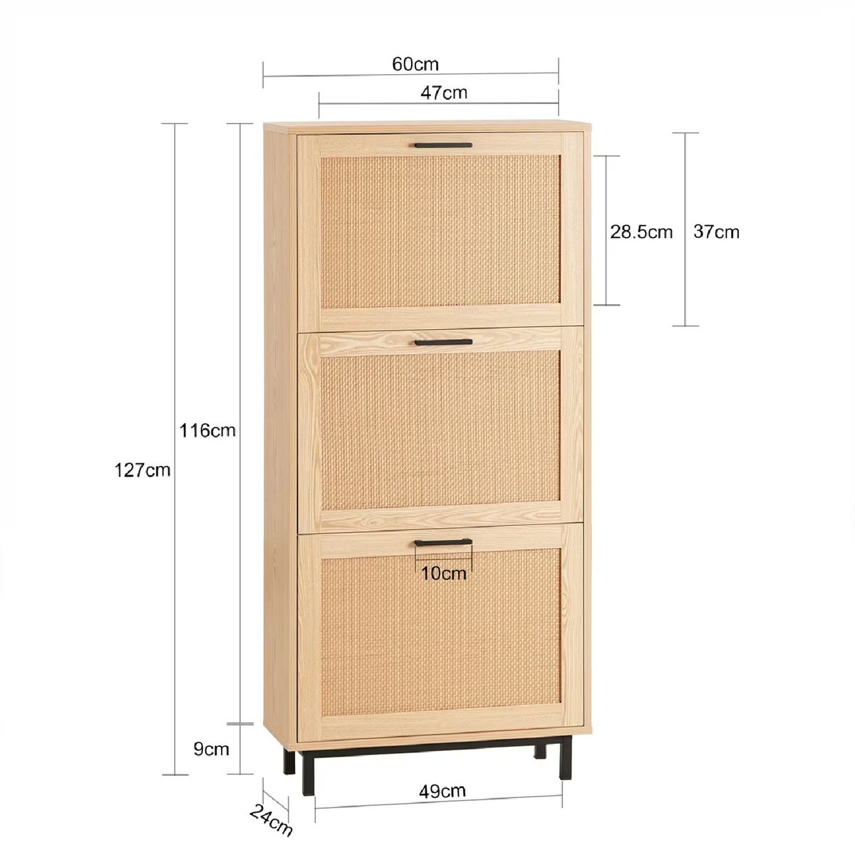 R&R MUEBLES - Zapatera Nordica Duck 3 Puertas Natural R&R MUEBLES