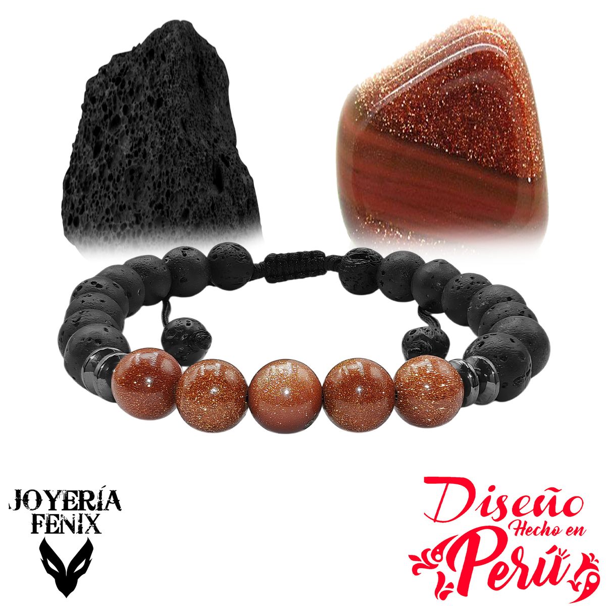 JOYERIA FENIX - Pulsera Doble Protección Volcánica- Joyería Fenix