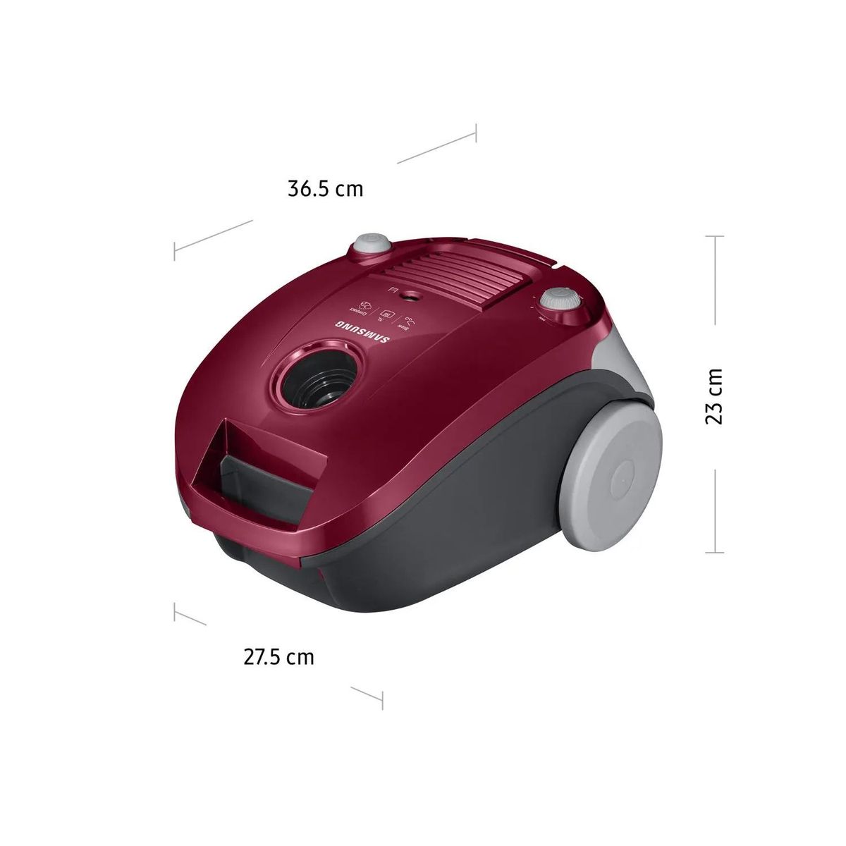 SAMSUNG - Aspiradora Samsung con 2000 W de Poder de Succión VCC4190V3E Vino Rubí