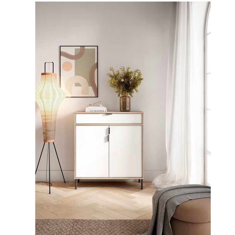 R&R MUEBLES - Zapatera Recibidor Nordico Iseul RovereBlanco R&R MUEBLES