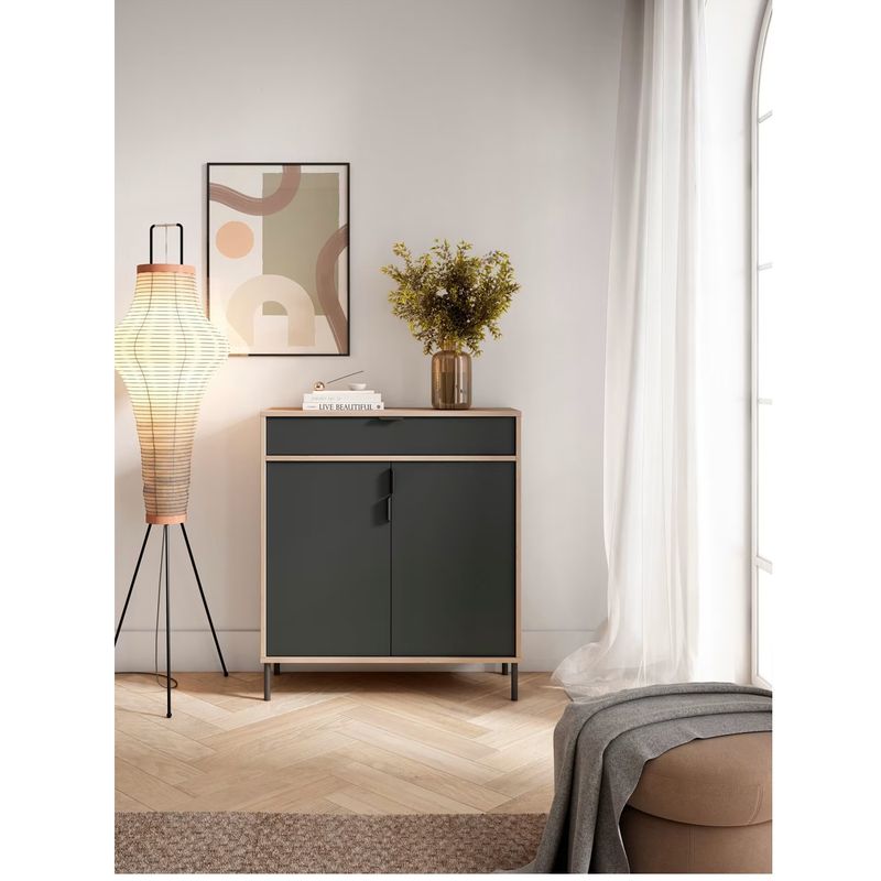 R&R MUEBLES - Zapatera Recibidor Nordico Iseul RovereNegro R&R MUEBLES