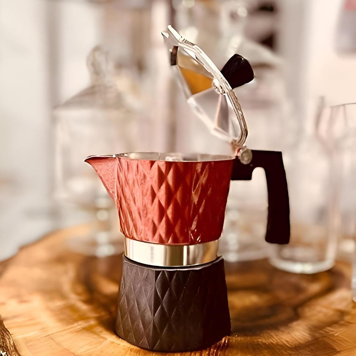GENERICO - Duo Cafetera moka italiana 6tz + taza de acero