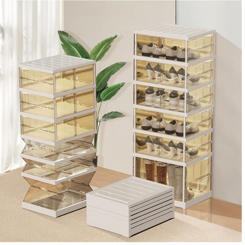 GENERICO - Organizador de Zapatos Plegable de 6 Niveles 12 Pares con Tapa