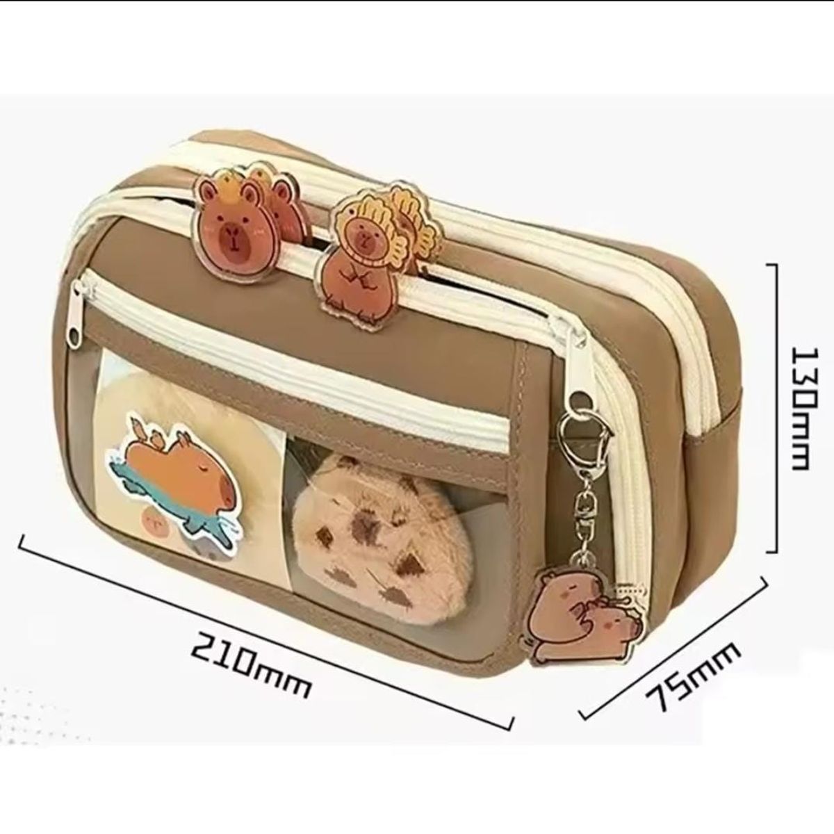 GENERICO - ESTUCHE MARRÓN - CARTUCHERA MULTIFUNCIÓN MODELO CAPIBARA