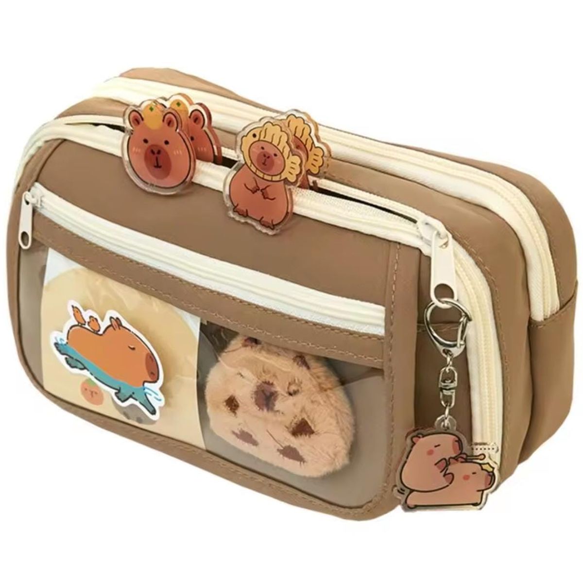 GENERICO - ESTUCHE MARRÓN - CARTUCHERA MULTIFUNCIÓN MODELO CAPIBARA