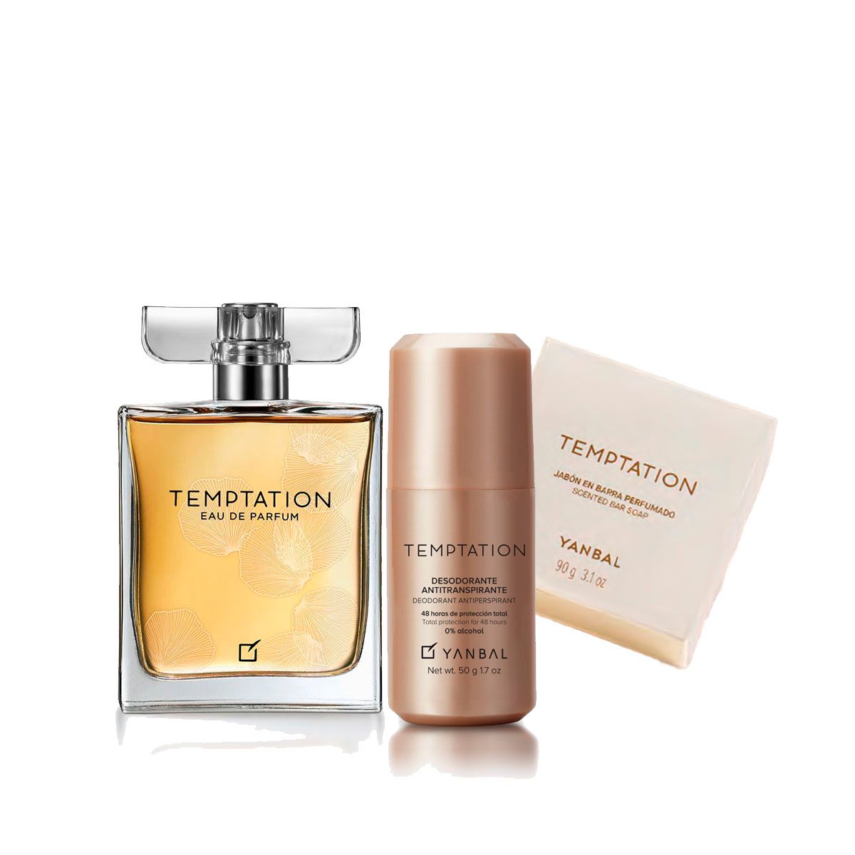 YANBAL - Temptation Perfume de Mujer con Deo y Jabon Barra
