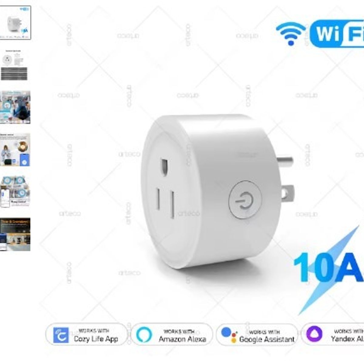 GENERICO - Enchufe inteligente Wifi 10A  control de voz Alexa Amazon
