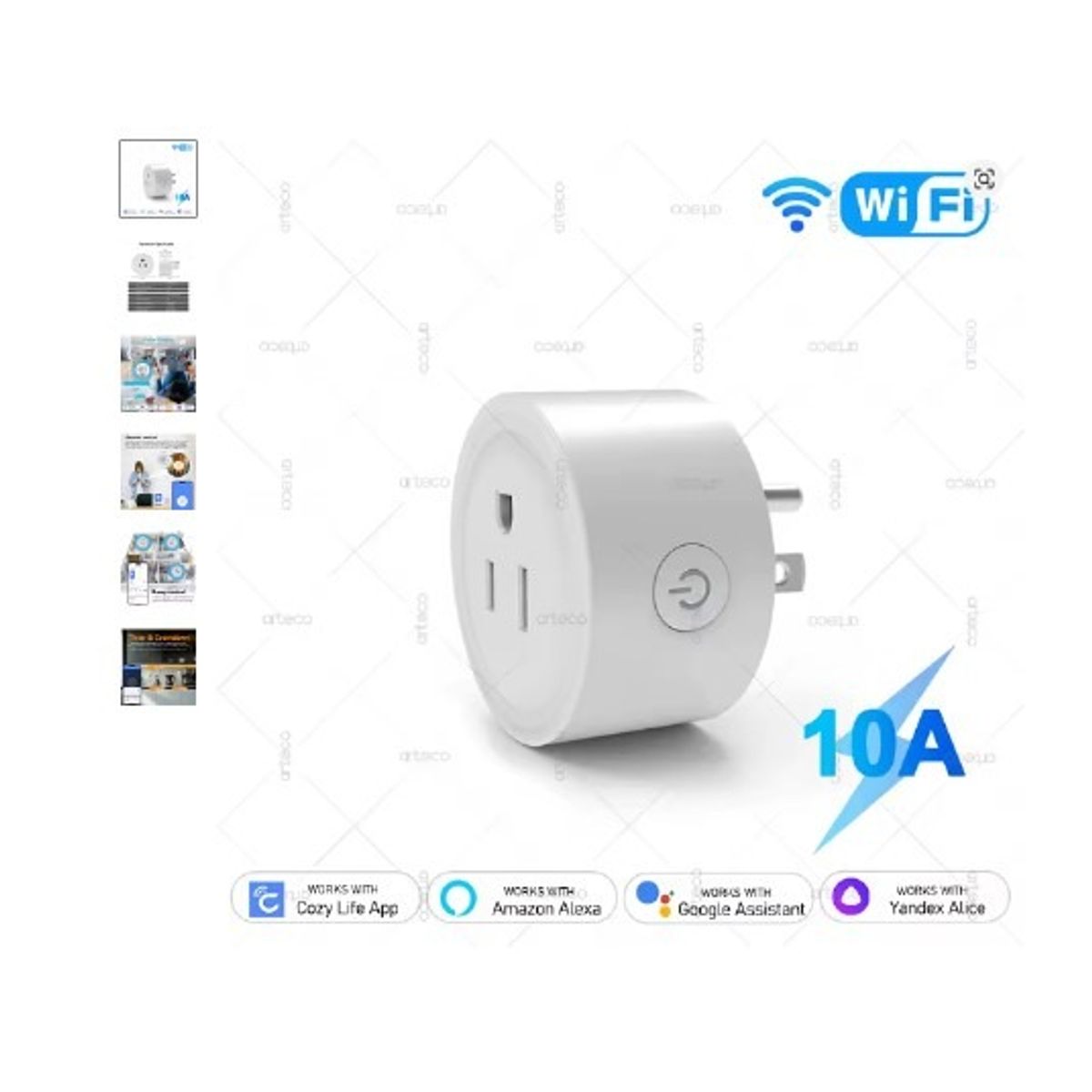 GENERICO - Enchufe inteligente Wifi 10A  control de voz Alexa Amazon