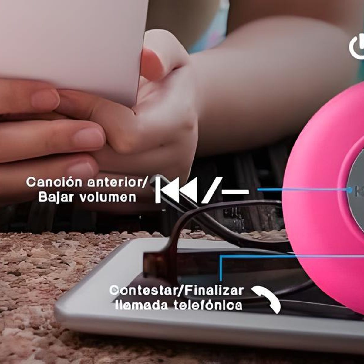 GENERICO - PARLANTE BLUETOOTH PARA DUCHA PORTÁTIL CON VENTOSA FUCSIA