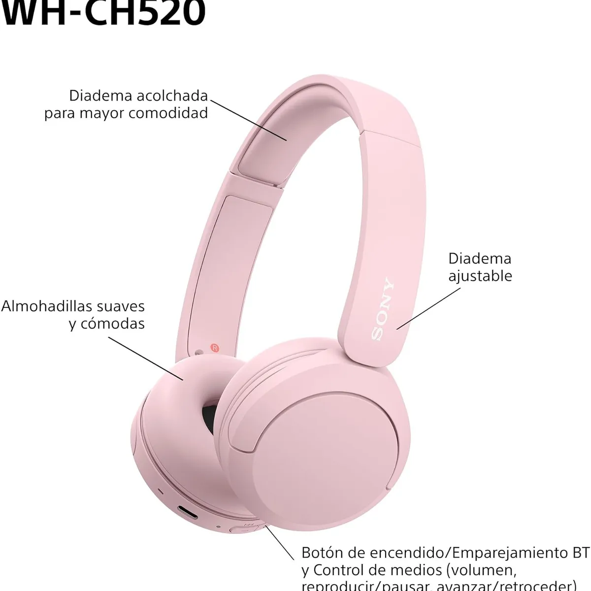 SONY - Sony Audifonos Bluetooth 5.2 Wireless 50hrs WH-CH520