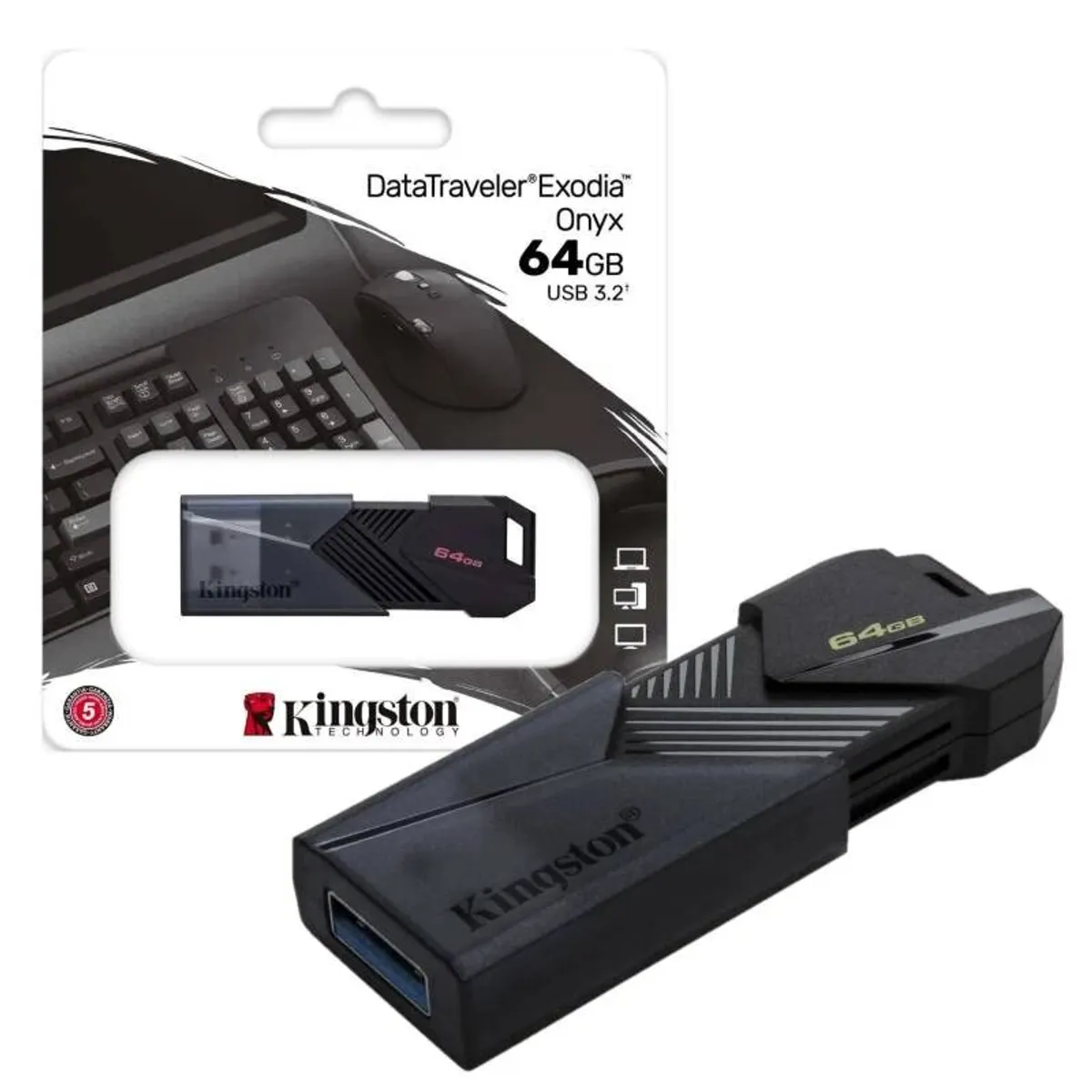 KINGSTON - MEMORIA USB 3.2 KINGSTON EXODIA DE 64 GB - ONYX