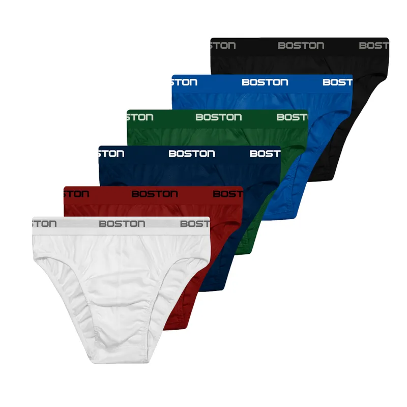 BOSTON - Pack 6 Calzoncillos Bikini Hombre Boston 100% Algodón