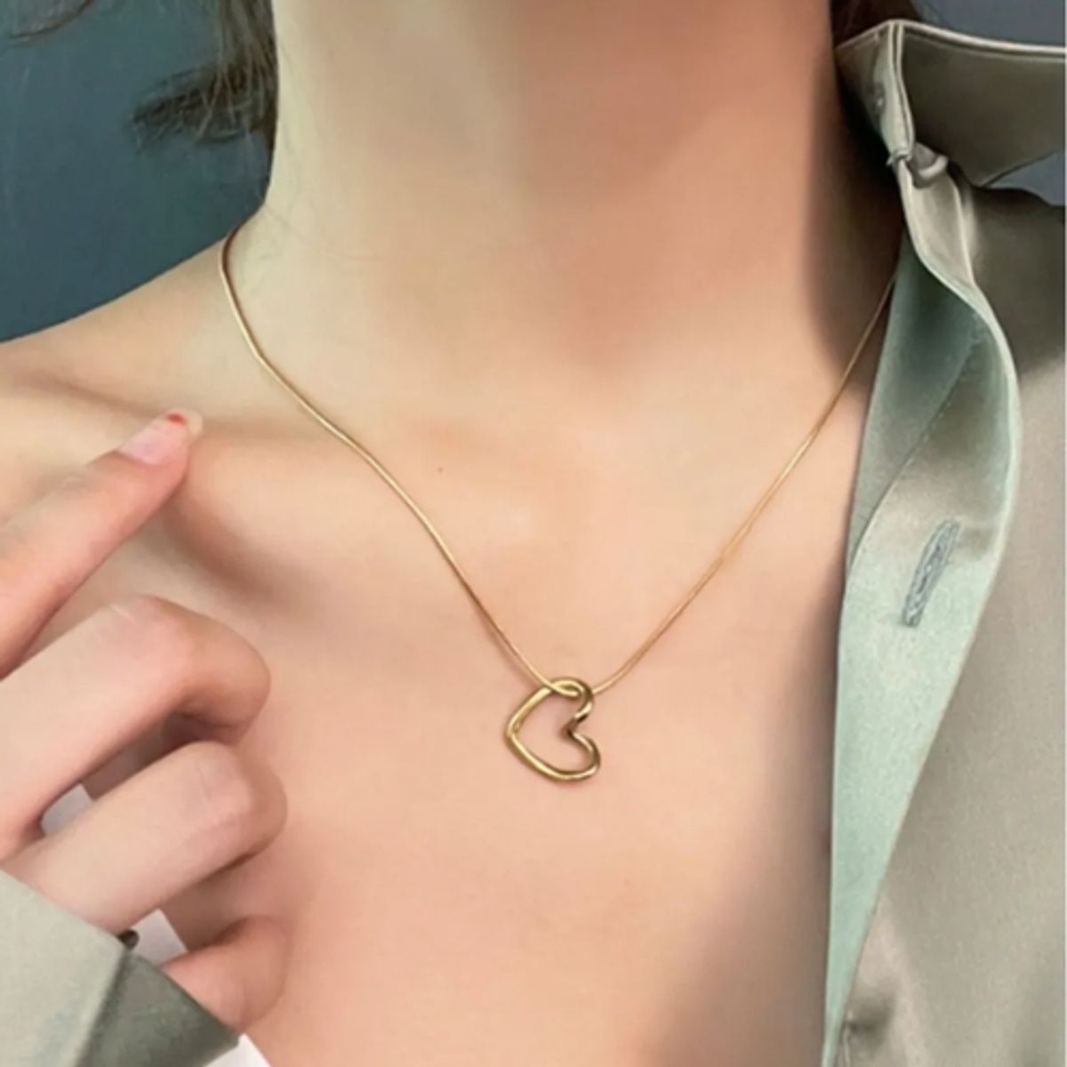 GENERICO - COLLAR DE CORAZON ACERO INOXIDABLE