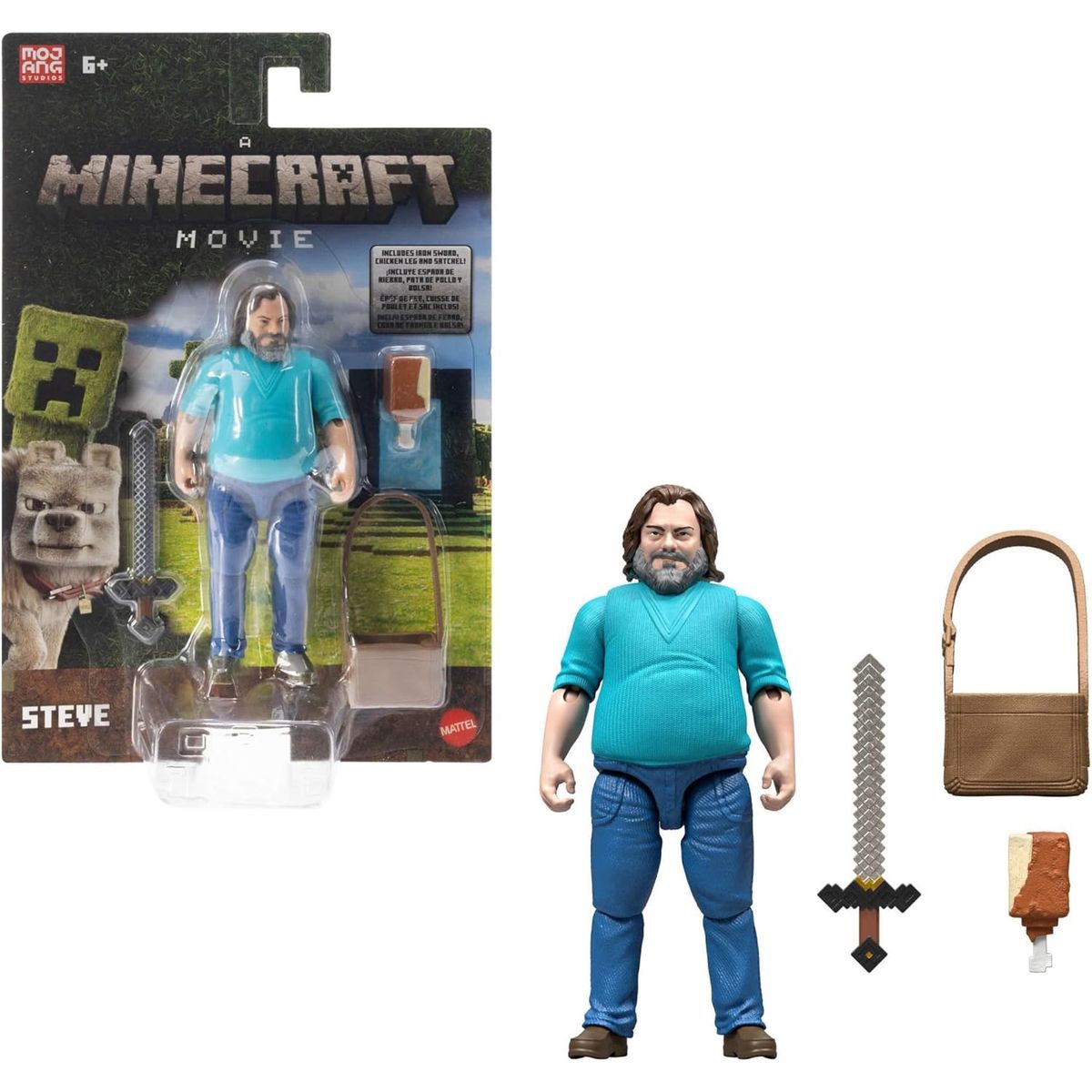 MINECRAFT - Minecraft La Pelicula Figura Steve con Accesorios 10cm