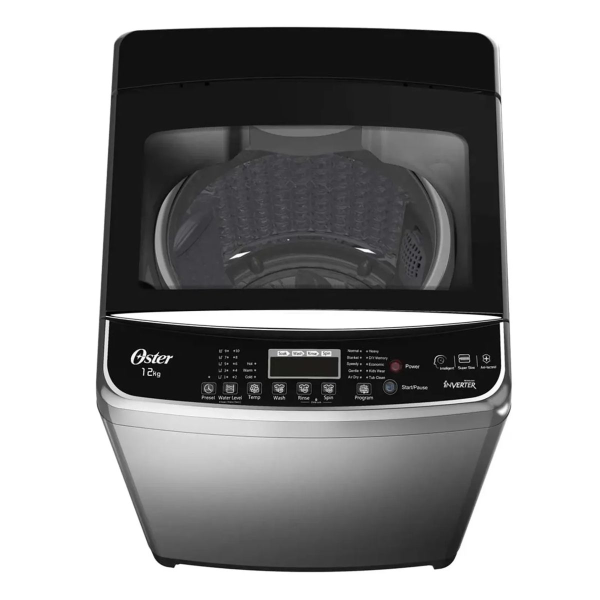 OSTER - Lavadora OSTER 15 Kg Carga Superior OS-PWSMD15WBSI Black Inox