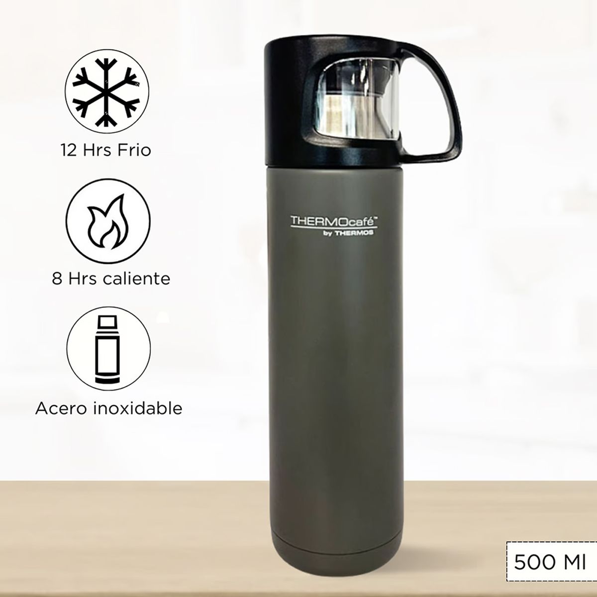 THERMOS - Thermos Termo Tomatodo de Acero 500ml Gris