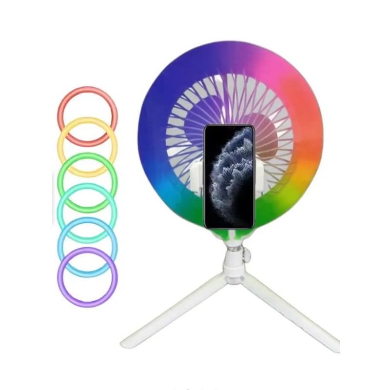 MORITA BAG STORE - ARO LUZ LED RGB CON VENTILADOR