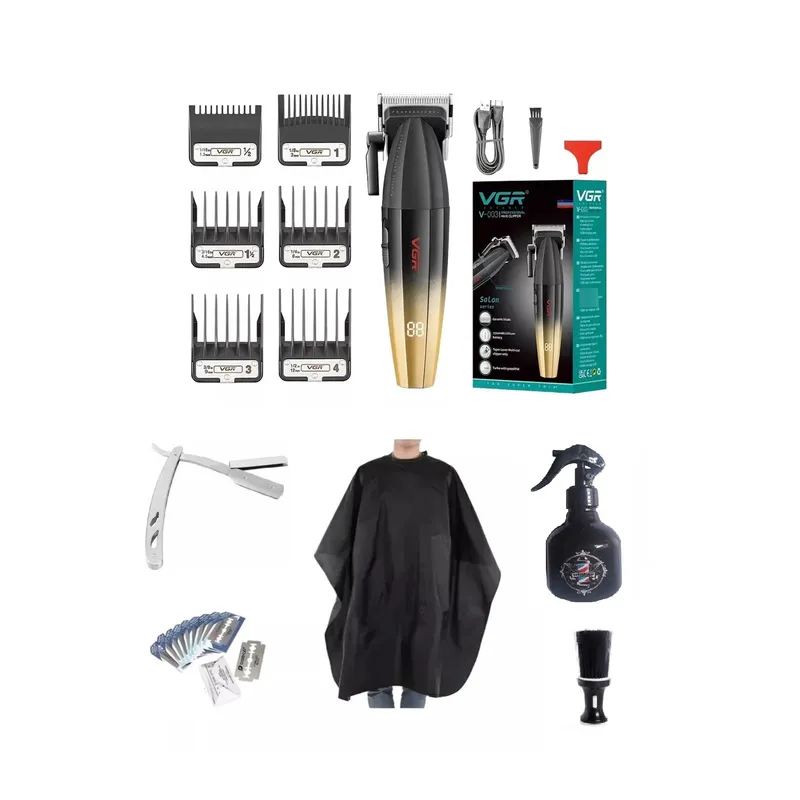 PREMIUM - Cortadora Profesional VGR V-003 + kit barbero