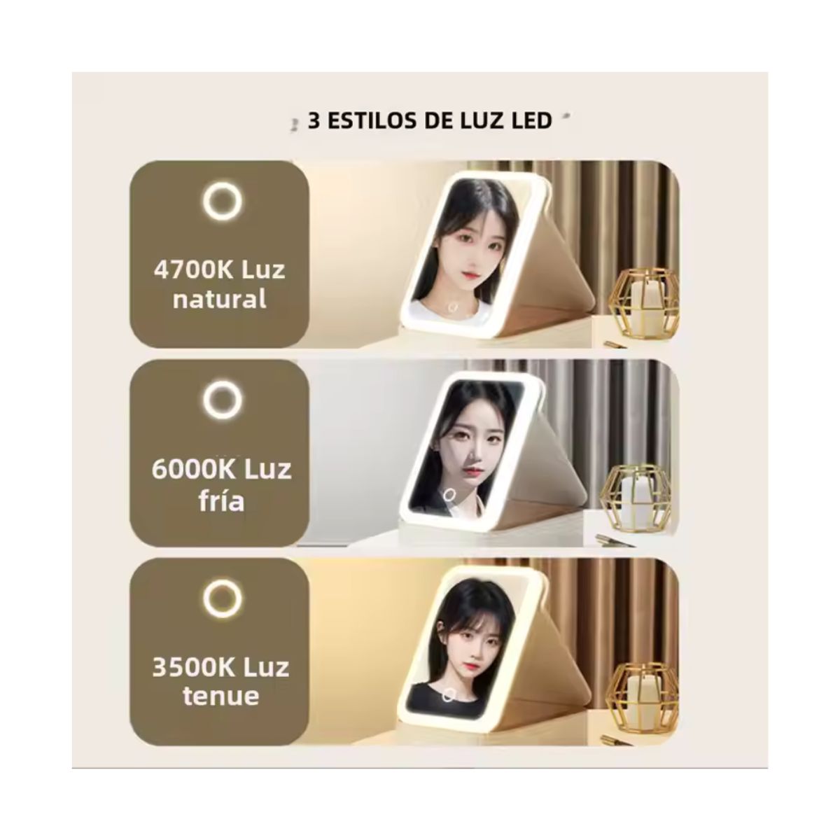 MAKEUP BY MARIO - Makeup Box Organizador portátil Espejo y Luz