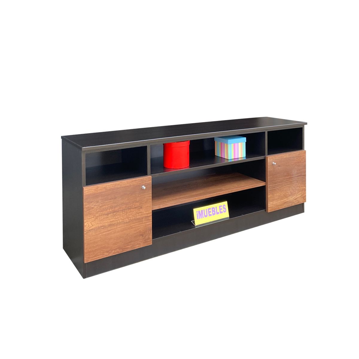 TEMEL - Mueble para TV KIRK 160 cm Wengue Caramelo - iMUEBLES – Con Puertas